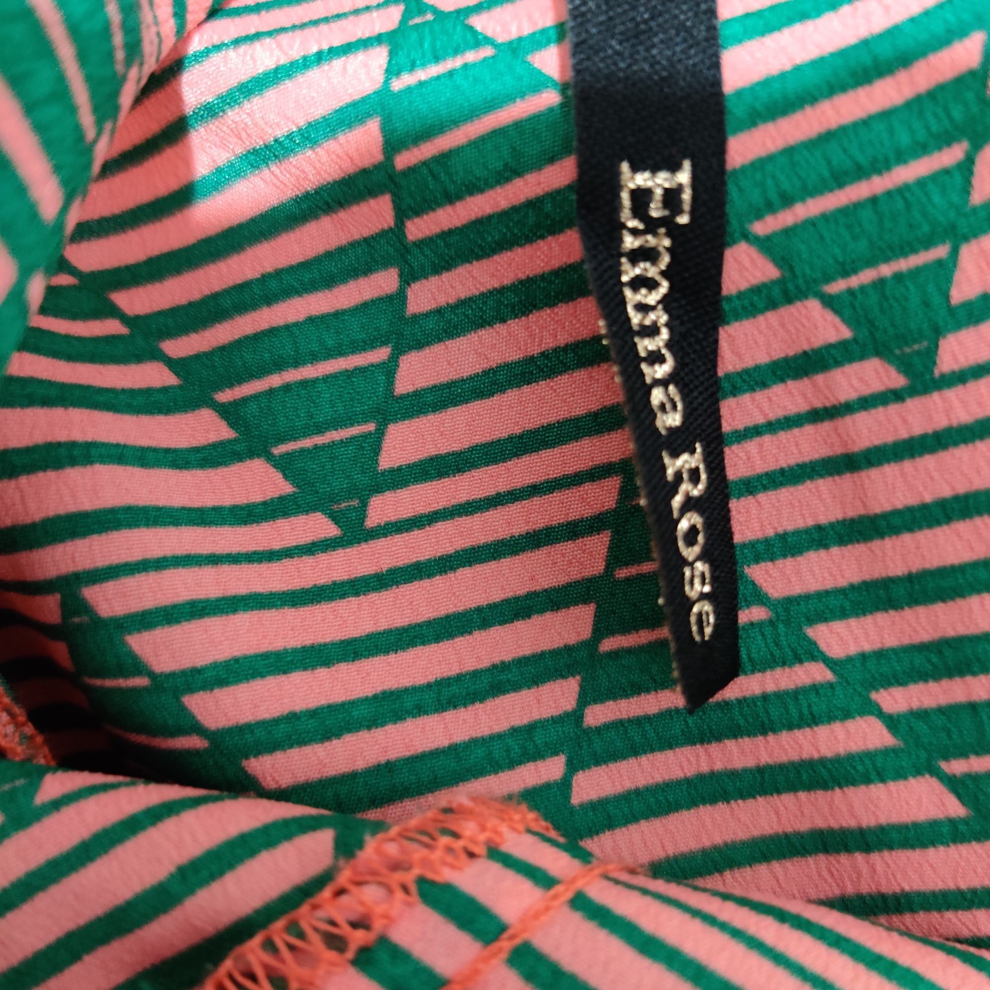 Other Emma Rose S Coral Green Chevron Tie Back Dress Boho Retro Bl Size S / US 4 / IT 40 - 6 Thumbnail
