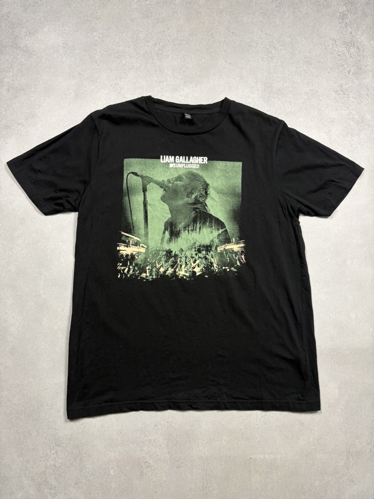 Liam Gallagher Oasis MTV Unplugged Vintage 00s T Shirt Black
