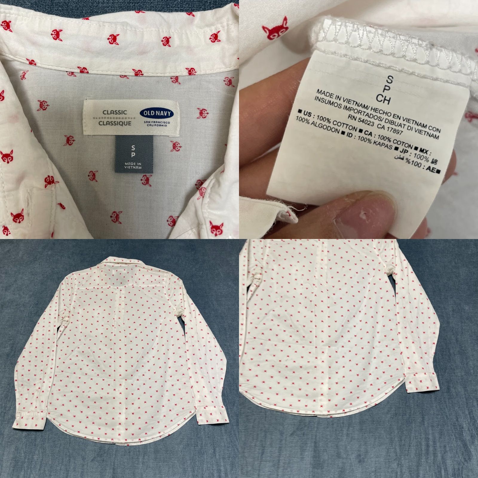 Gap Gap Shirt Womens Small White All Over Wolf Print Cotton Classic Fit Button Up Size S / US 4 / IT 40 - 8 Thumbnail