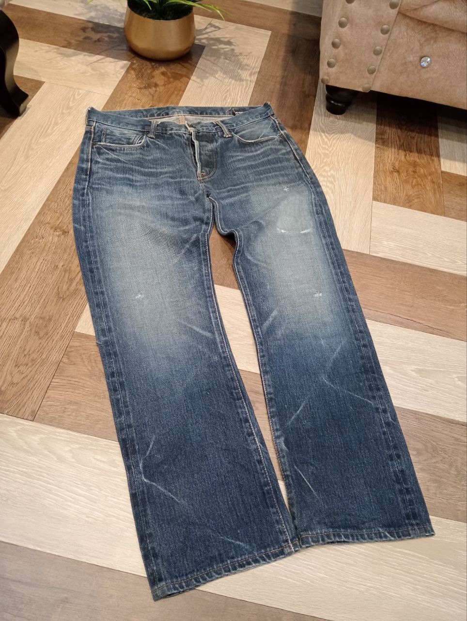 KURO KURO JAPAN DIAMANTE BLUE DENIM SELVEDGE PANTS Size US 33 - 3 Thumbnail