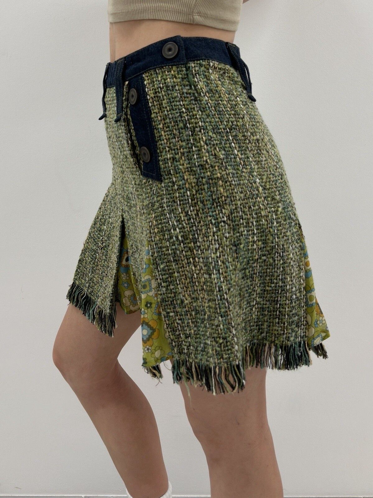 Dolce & Gabbana Vintage D&G Dolce&Gabbana Knit Mini Skirt y2k Viscose Tweed Size 26" / US 2 / IT 38 - 8 Thumbnail
