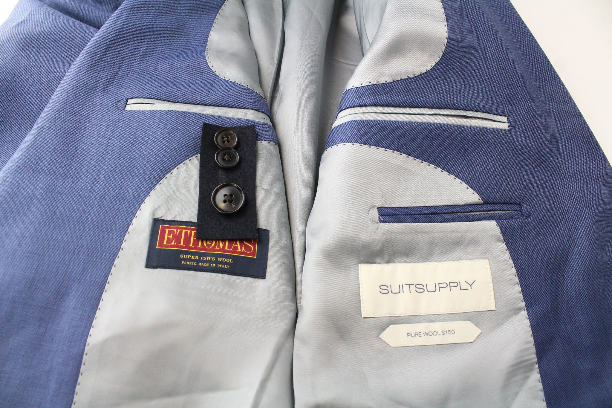 Suitsupply LAZIO LA SPALLA UK40L Blue Wool S150 3 Piece Suit 67928 Size 40L - 14 Thumbnail