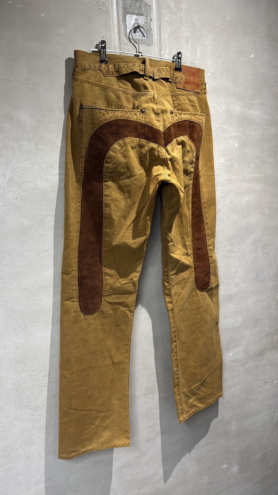 Evisu Rare EVISU Yamane Deluxe Canvas Pants Suede Leather Daicock Size US 32 / EU 48 - 1 Thumbnail