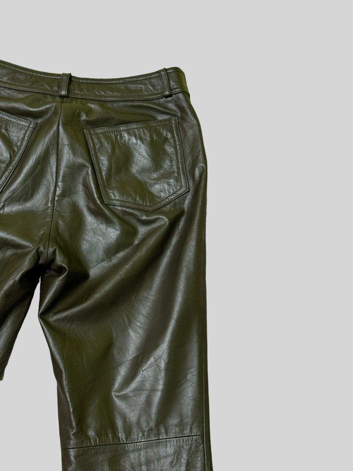 Japanese Brand × Vintage Japan Fashion Jpg Style PVC Leather Dark Green Pants Size US 26 / EU 42 - 10 Thumbnail