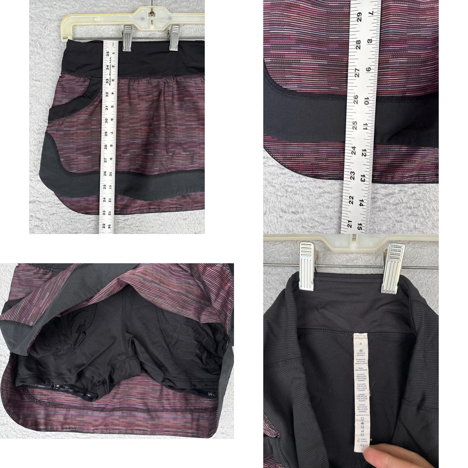 Lululemon Lululemon Skort Womens 4 Pink Black Striped Athletic Running Built In Shorts Gym Shirt Size 27" / US 4 / IT 40 - 8 Thumbnail