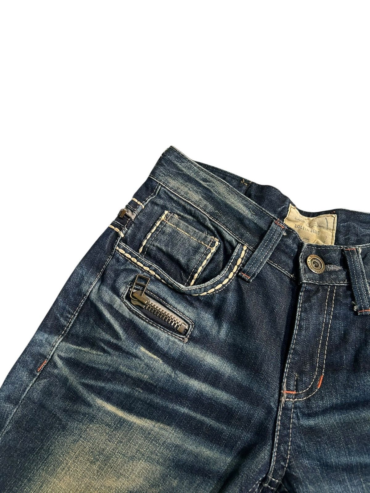 If Six Was Nine Yoshimoto Nara Lolita Japanese Punk Rusty Faded Denim Jeans☠️ Size US 30 / EU 46 - 9 Thumbnail