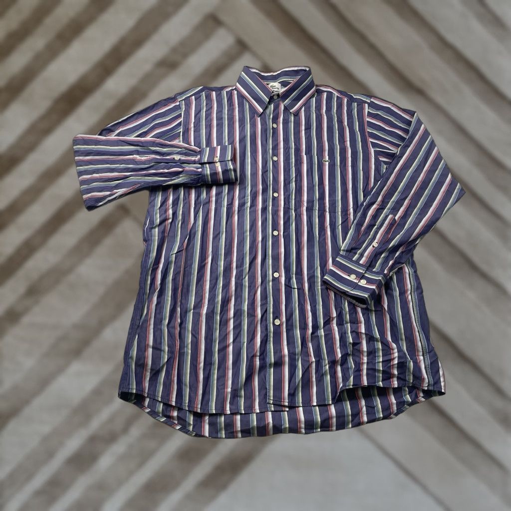 Lacoste Lacoste Striped Casual Button-Down Long Sleeve Shirt Men’s Size 42 Multicolor Size US XL / EU 56 / 4 - 1 Thumbnail