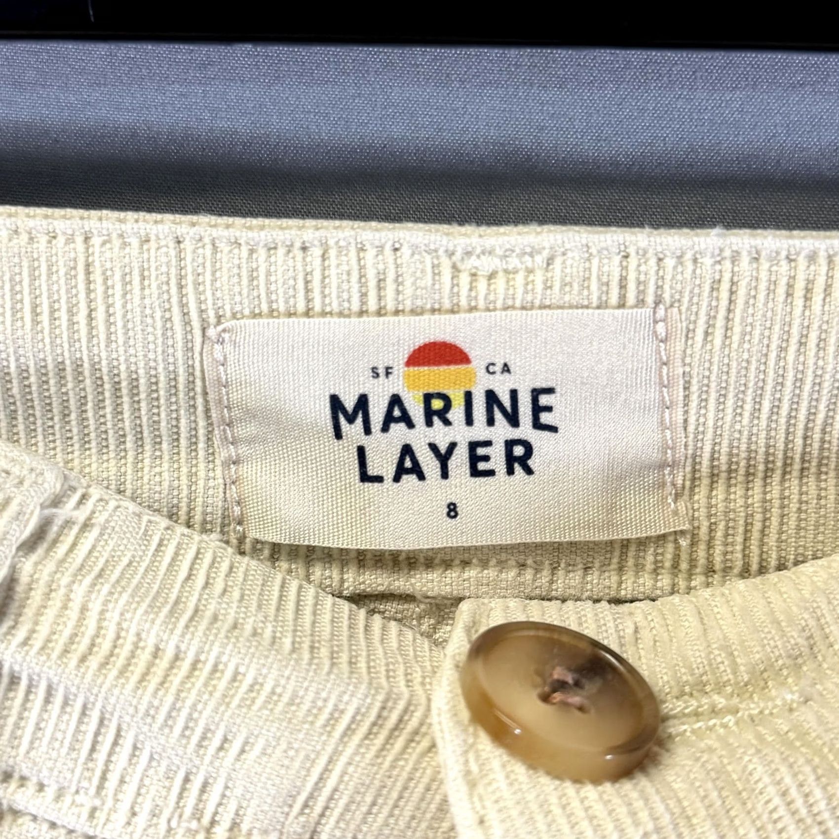 Marine Layer Marine Layer Pants Womens 8 Cream Beige Corduroy Button Fly Straight Leg Casual Womens Size 30" / US 8 / IT 44 - 5 Thumbnail