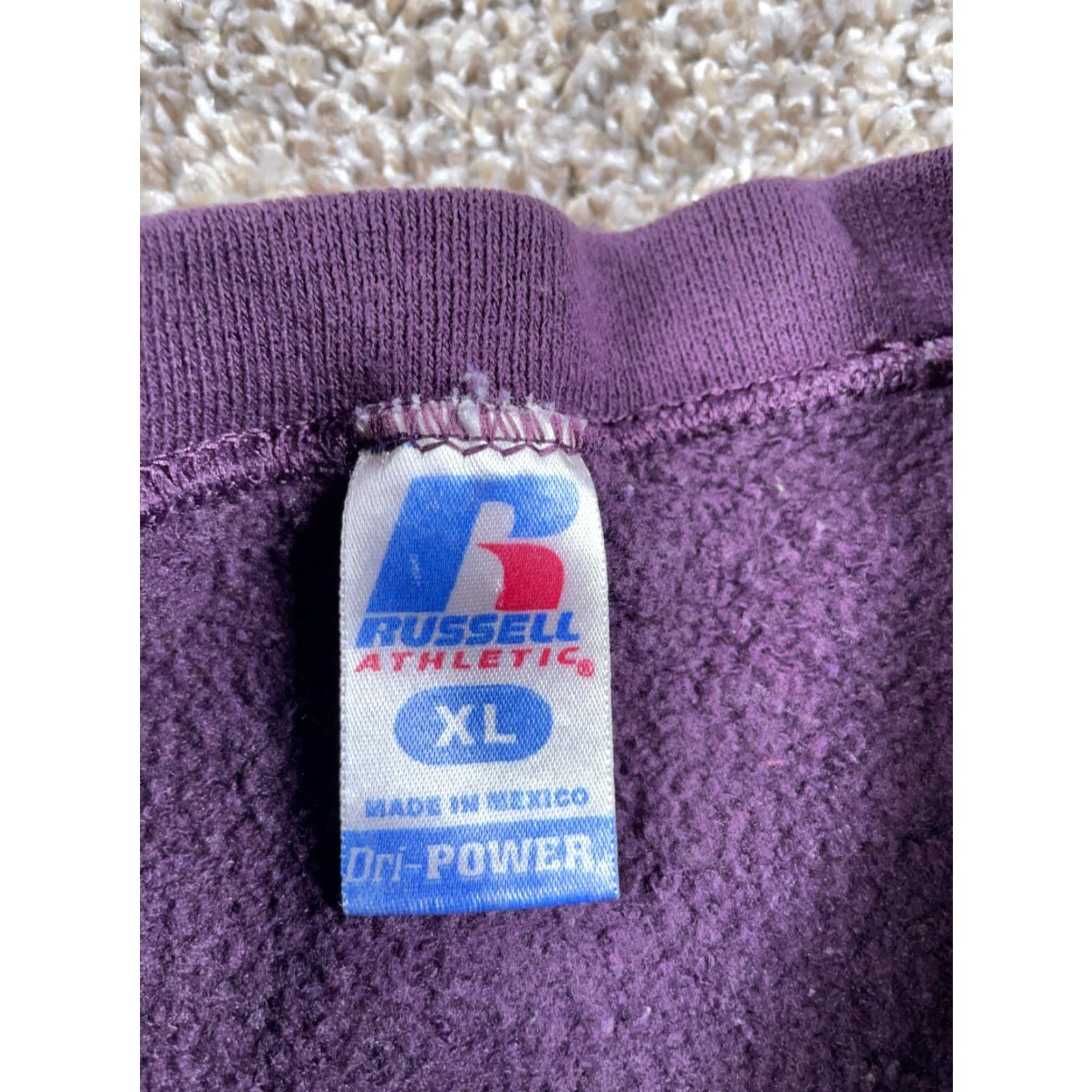 Russell Athletic VINTAGE Russell Athletic Dri Power Sweatshirt Adult XL Purple Crewneck 50/50 Blank Size US XL / EU 56 / 4 - 4 Thumbnail