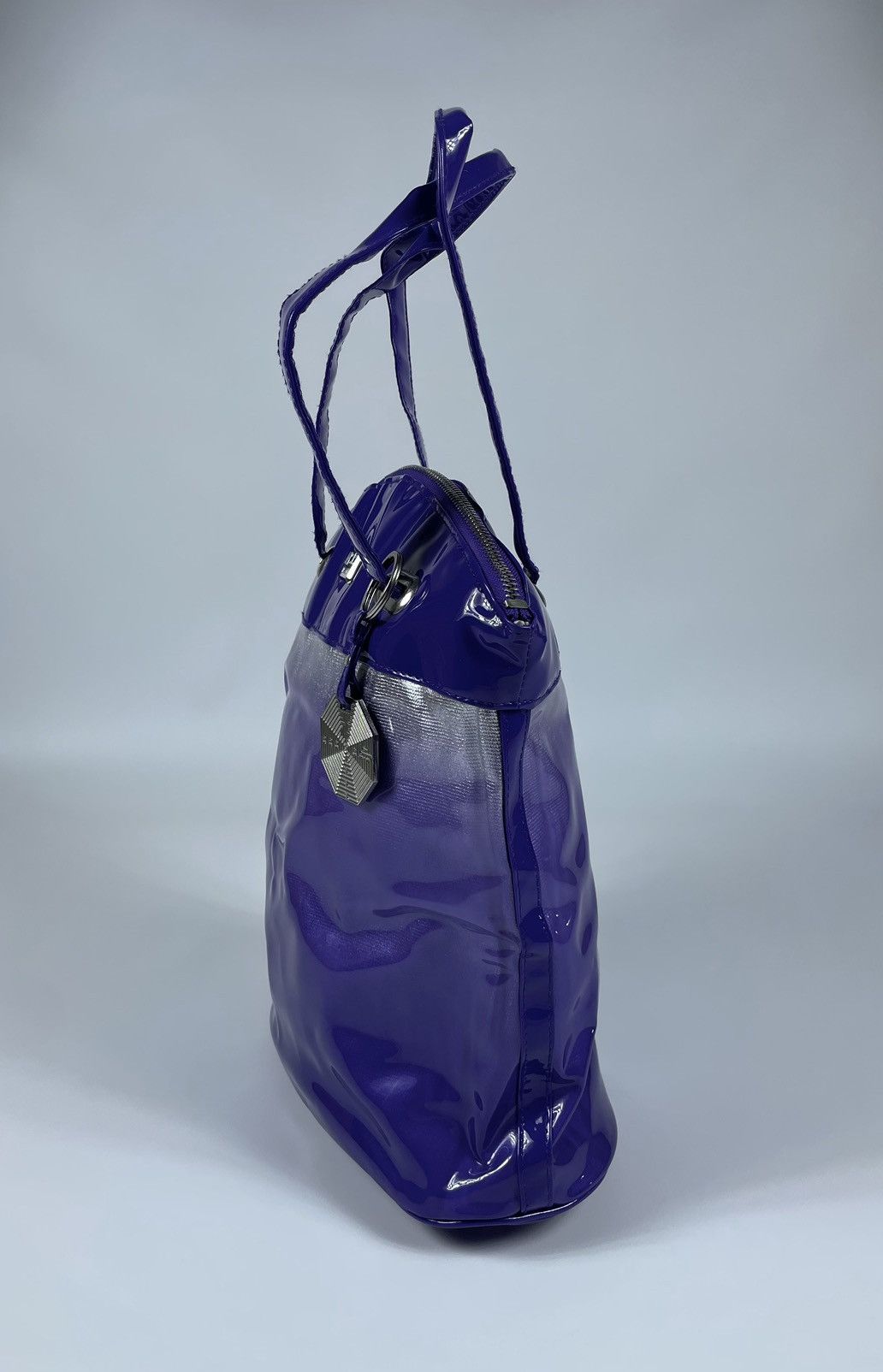 Versus Versace VERSUS Versace Purple and Metallic Silver Zippered Handbag Size ONE SIZE - 4 Thumbnail