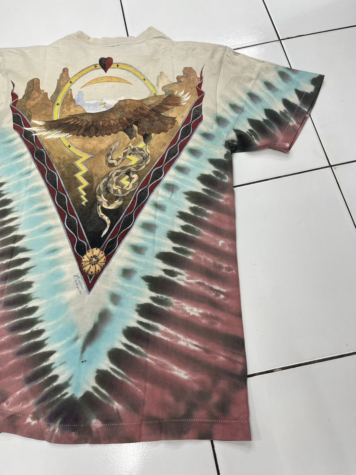 Liquid Blue vtg 1992 Liquid Blue Shirt Skull Eagle Snake Charles Campbel Size US L / EU 52-54 / 3 - 10 Thumbnail