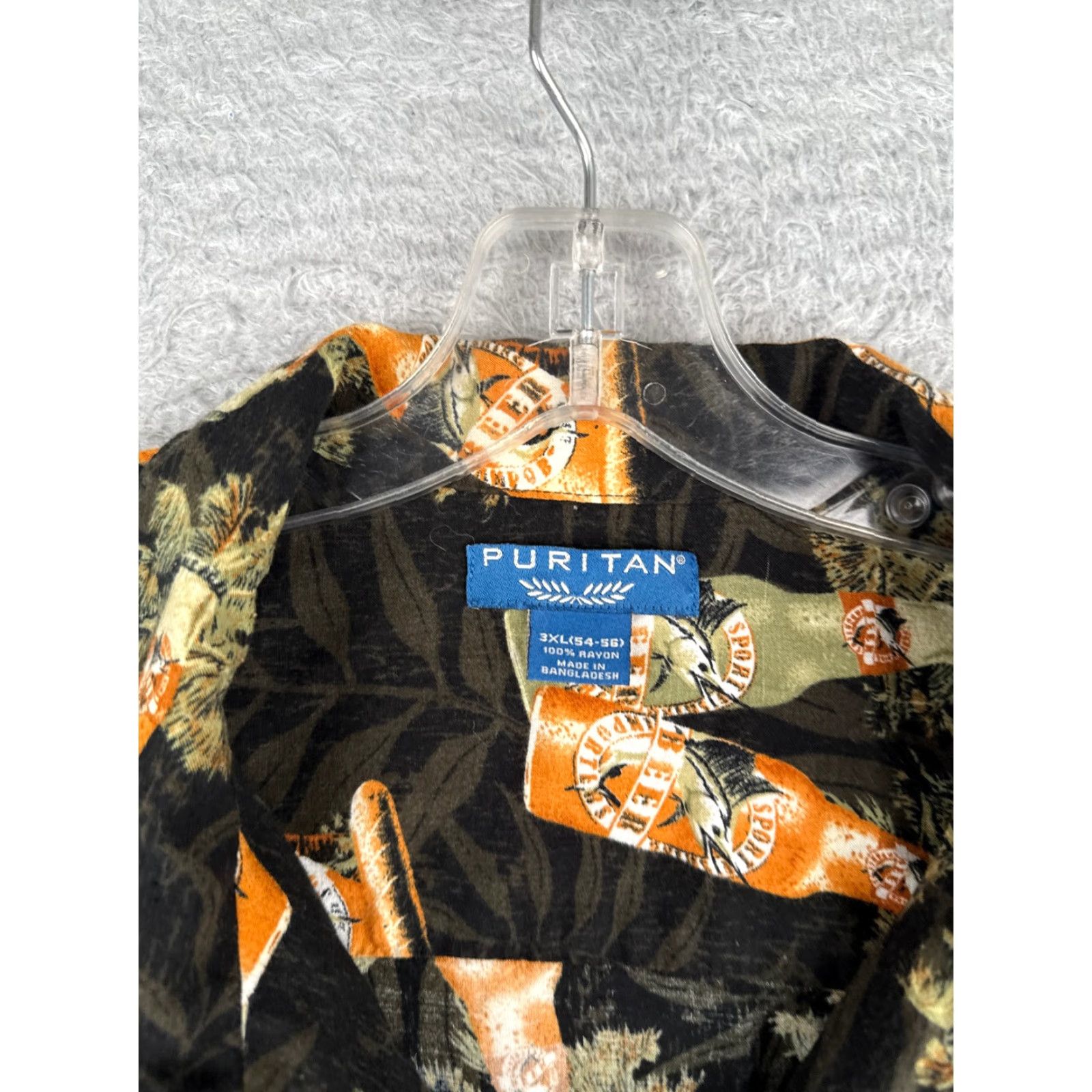 Vintage VINTAGE Puritan Shirt Men 3XL Black Floral Hawaiian Palm 100% Rayon Viscose Button-Up Collar Shirt Adults Mens Size US XXL / EU 58 / 5 - 7 Thumbnail