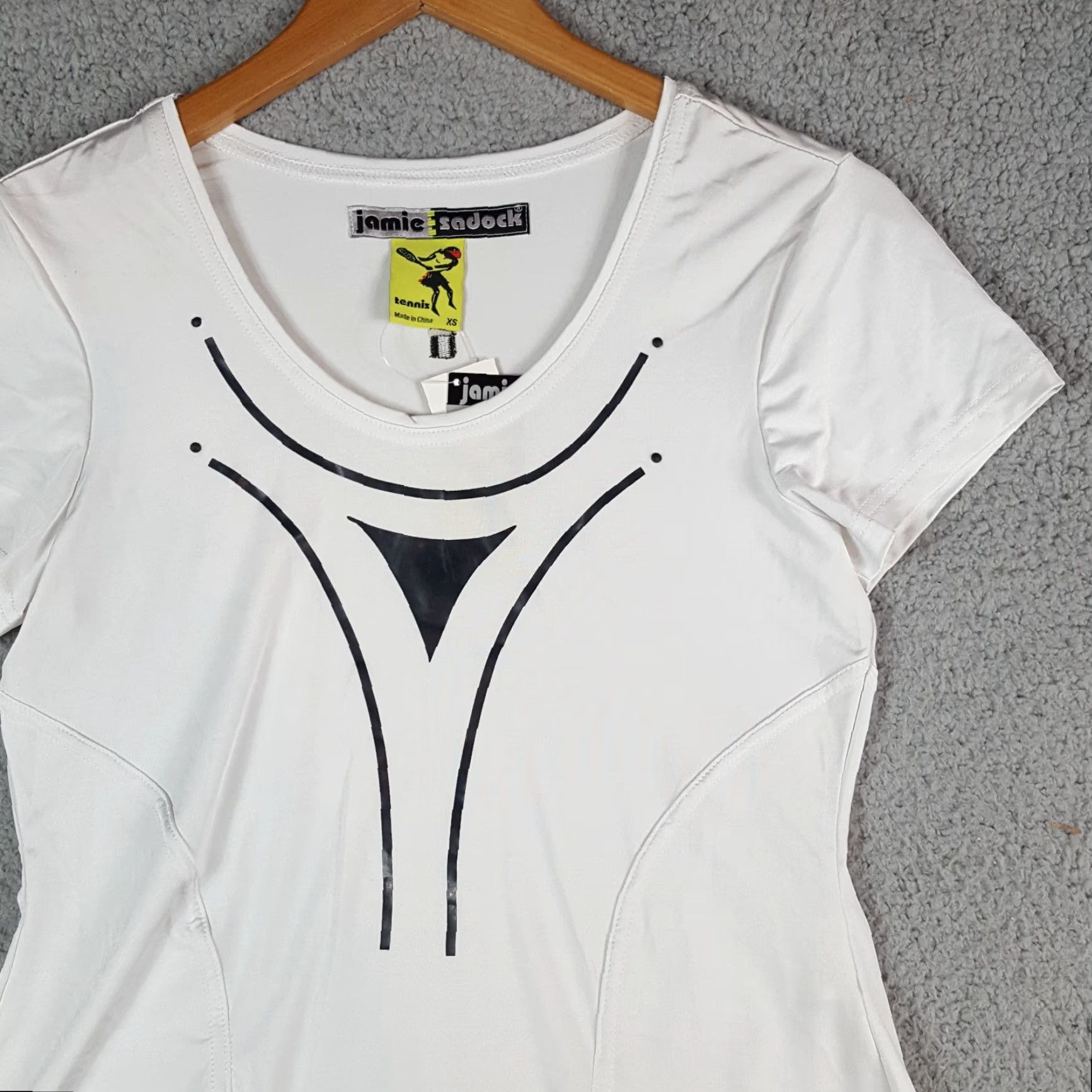 Vintage VINTAGE Jamie Sadock Tennis Top Shirt XS White Short Sleeve Crew Neck Breathing Stretch Preppy Y2K 90s 2000s Women Mens Girls Size XS / US 0-2 / IT 36-38 - 2 Thumbnail