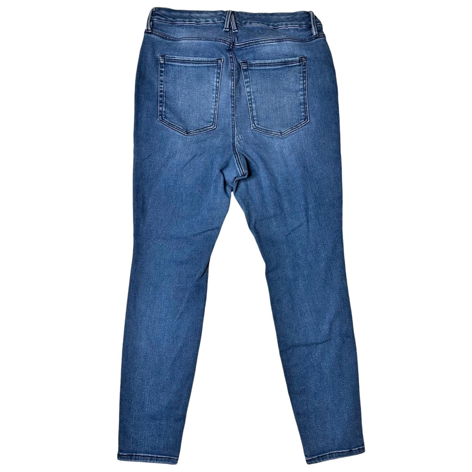 Good American Good American Women's Distressed Skinny Jeans Blue 14/16 Size 36" / US 14 / IT 50 - 2 Thumbnail