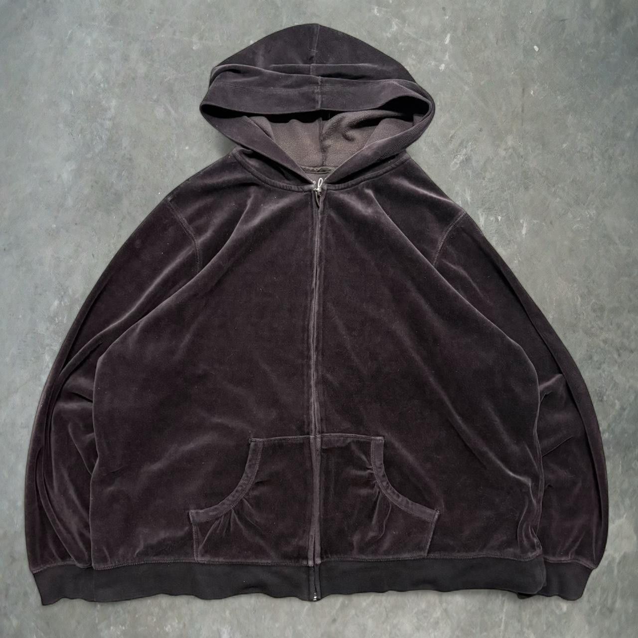 Vintage Crazy Vintage Y2K/2000s Blank Black Velour Streetwear Style Zipup Hoodie! Size US XXL / EU 58 / 5 - 1 Thumbnail