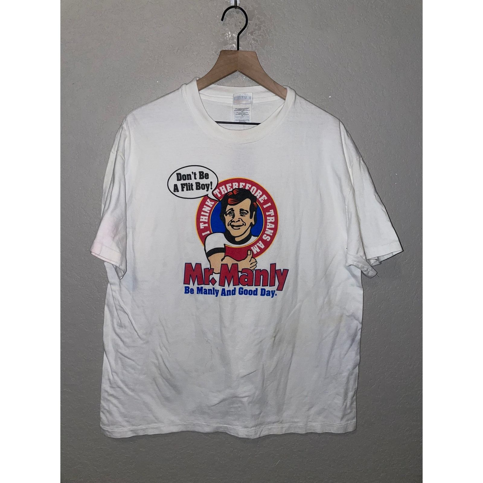 Hanes 90s Vintage Mr Manly Shirt Tour No Flit Boys Comedy Radio XL Size US XL / EU 56 / 4 - 1 Thumbnail
