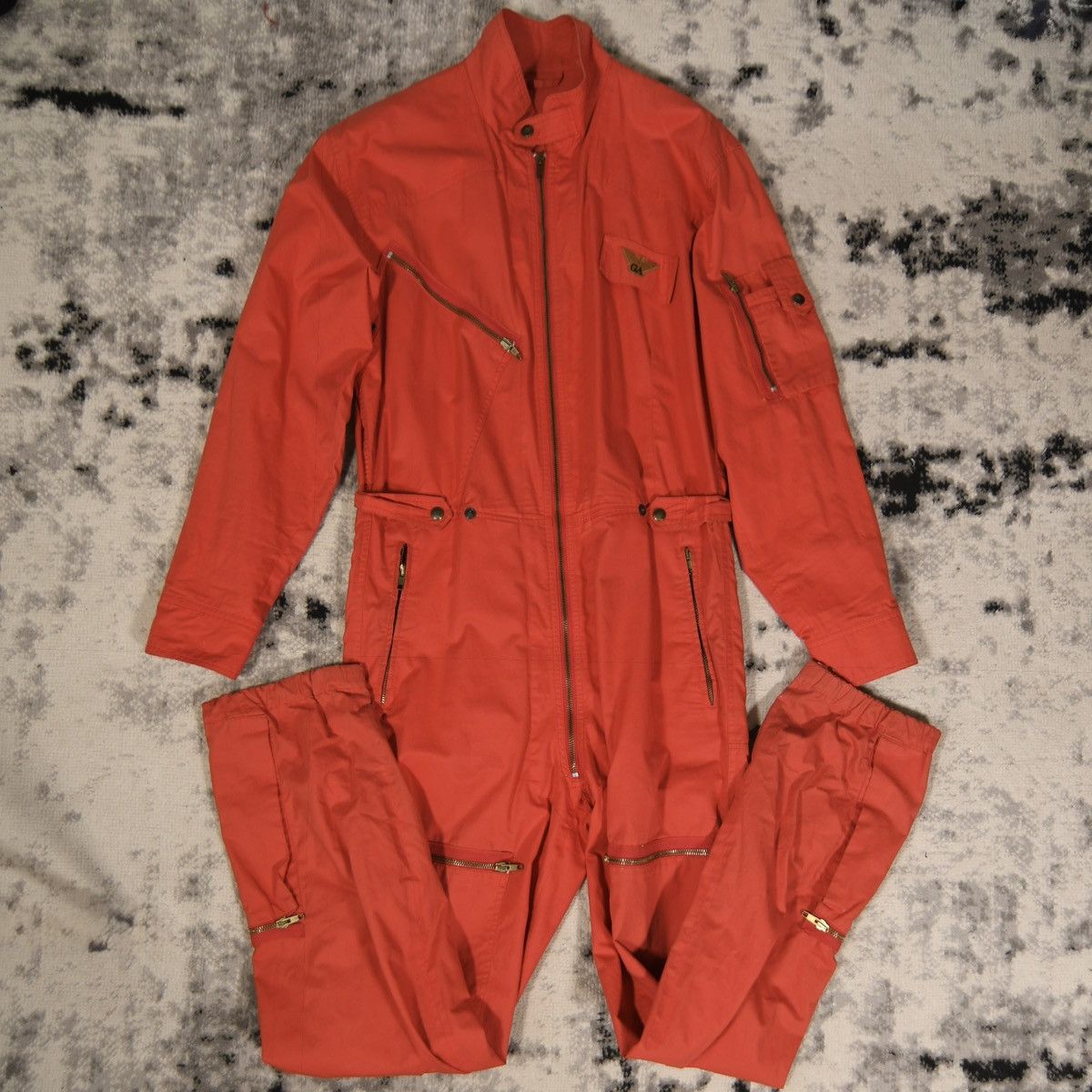 Giorgio Armani Rare Unique Giorgio Armani 1980s Runway Red Jumpsuit Size US 34 / EU 50 - 1 Thumbnail