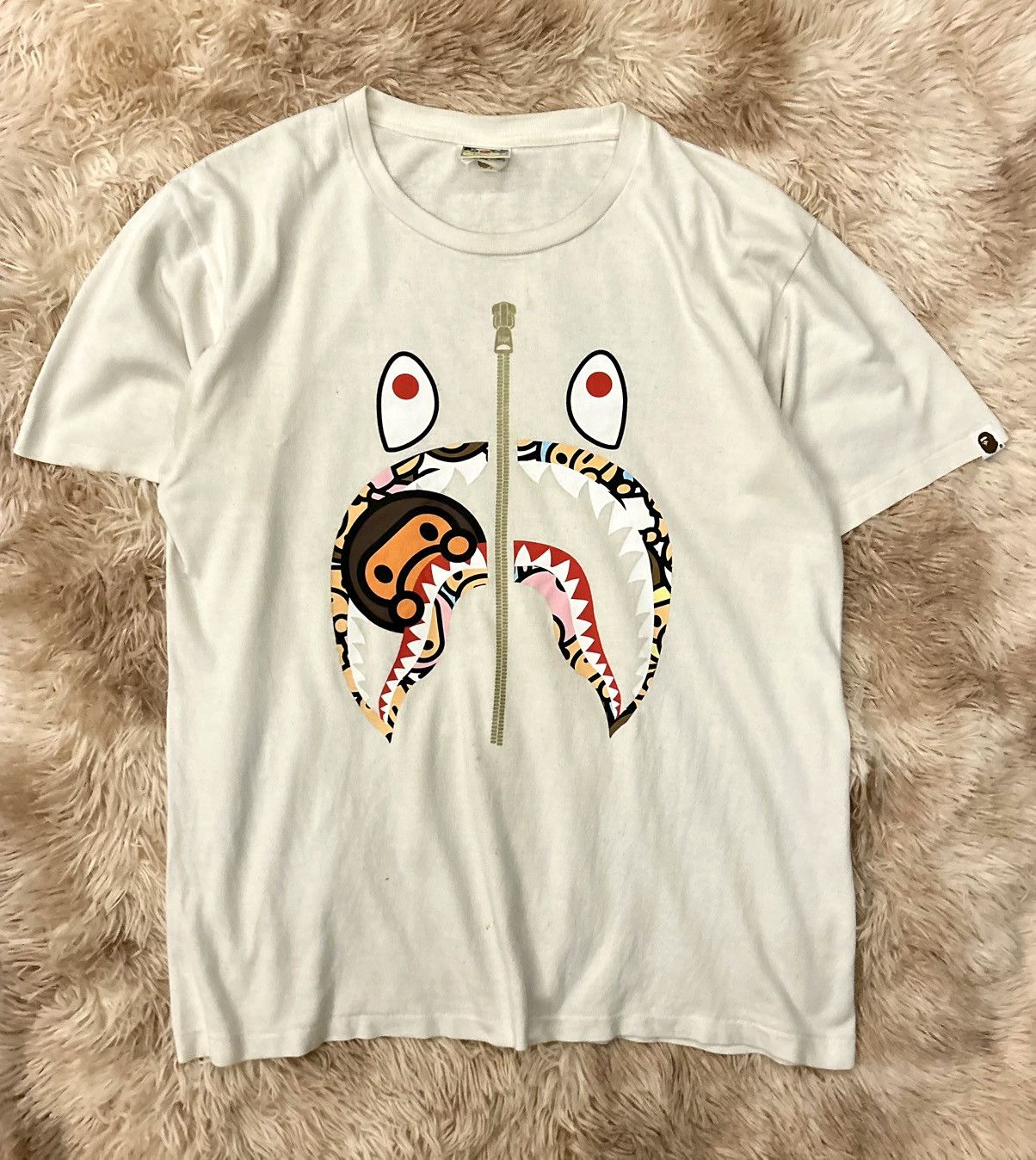 Bape 💥RARE💥 BAPE BABY MILO SHARK TEE Size US L / EU 52-54 / 3 - 6 Thumbnail