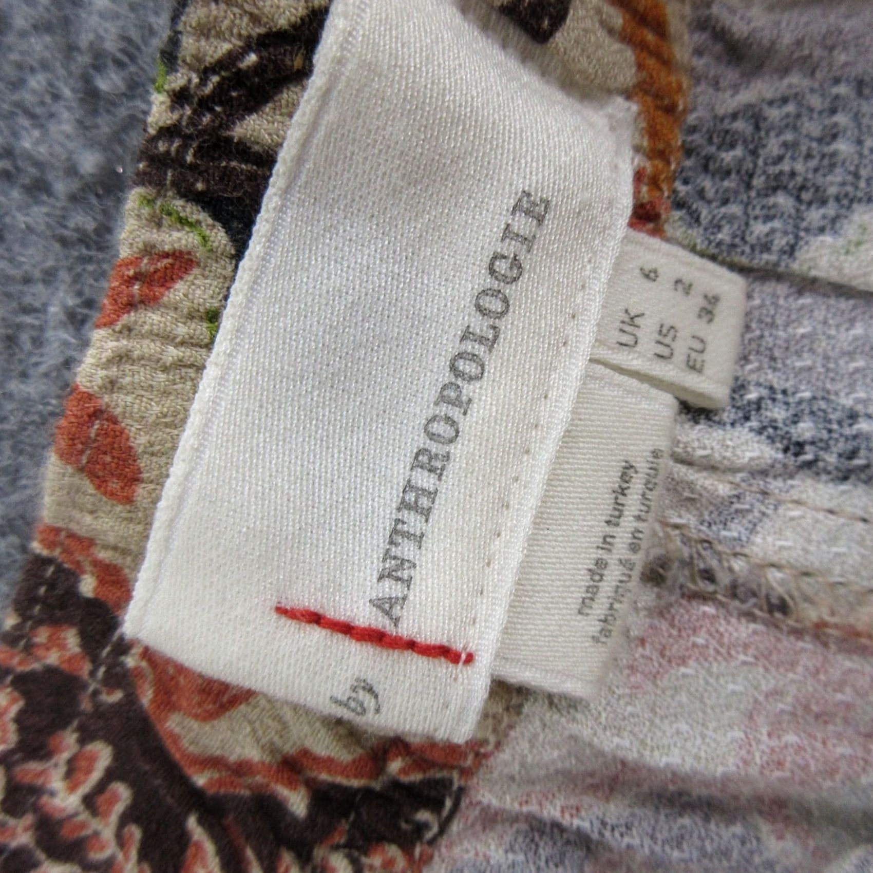 Anthropologie VINTAGE Anthropologie Pants Womens 2 Cream Brown Floral Print Jogger Tapered Viscose Size 26" / US 2 / IT 38 - 5 Thumbnail