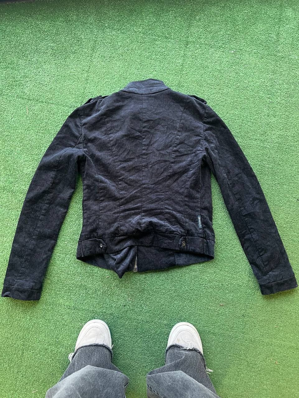 Giorgio Armani × Vintage Vintage Armani Jeans Velvet Motorcycle Jacket Size M / US 6-8 / IT 42-44 - 5 Thumbnail