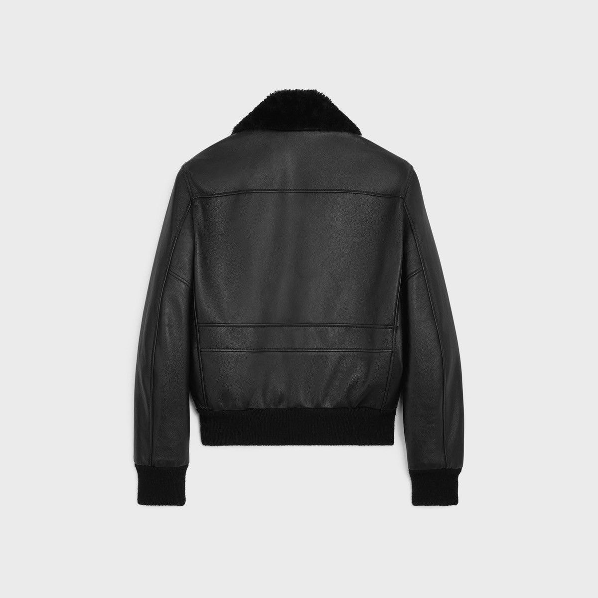 Celine × Hedi Slimane Celine by Hedi Slimane - Leather Fur Collar Jacket - FW23 Size US S / EU 44-46 / 1 - 4 Thumbnail