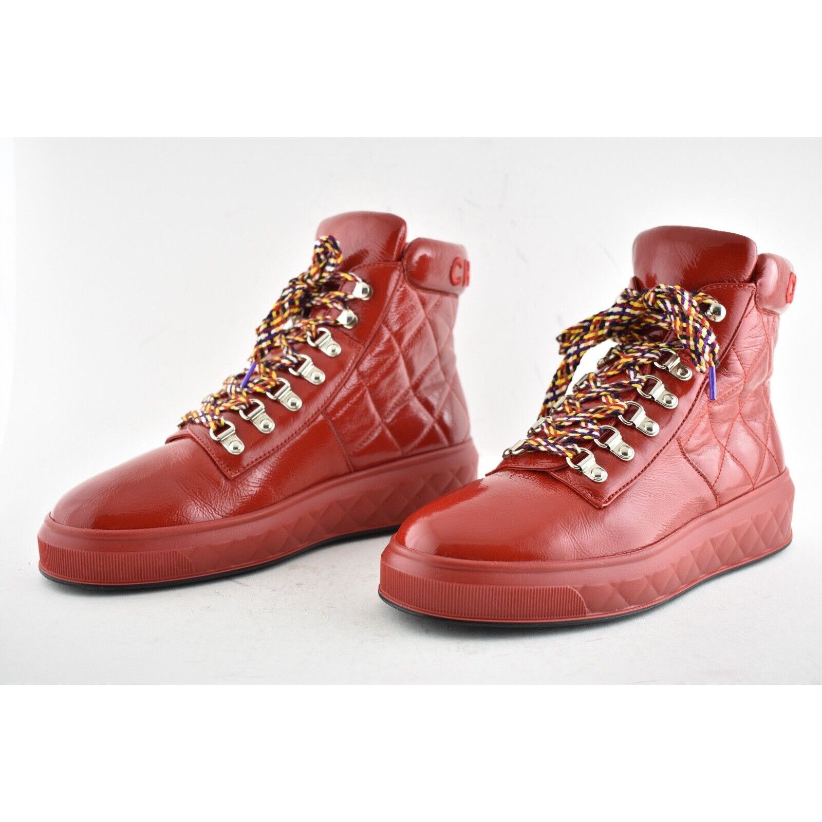 Chanel 18A Patent Quilted CC Lace Up High Top Flat Sneaker Boot 40 Size US 10 / IT 40 - 8 Thumbnail