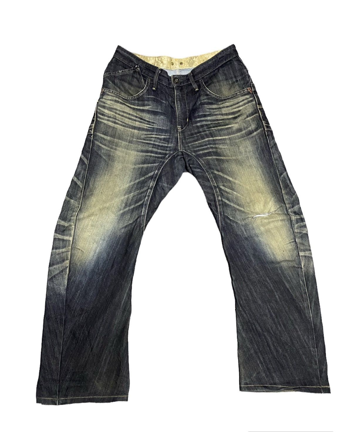 image of Edwin E-Function Flared Denim Pants in Blue Black, Men's (Size 32)