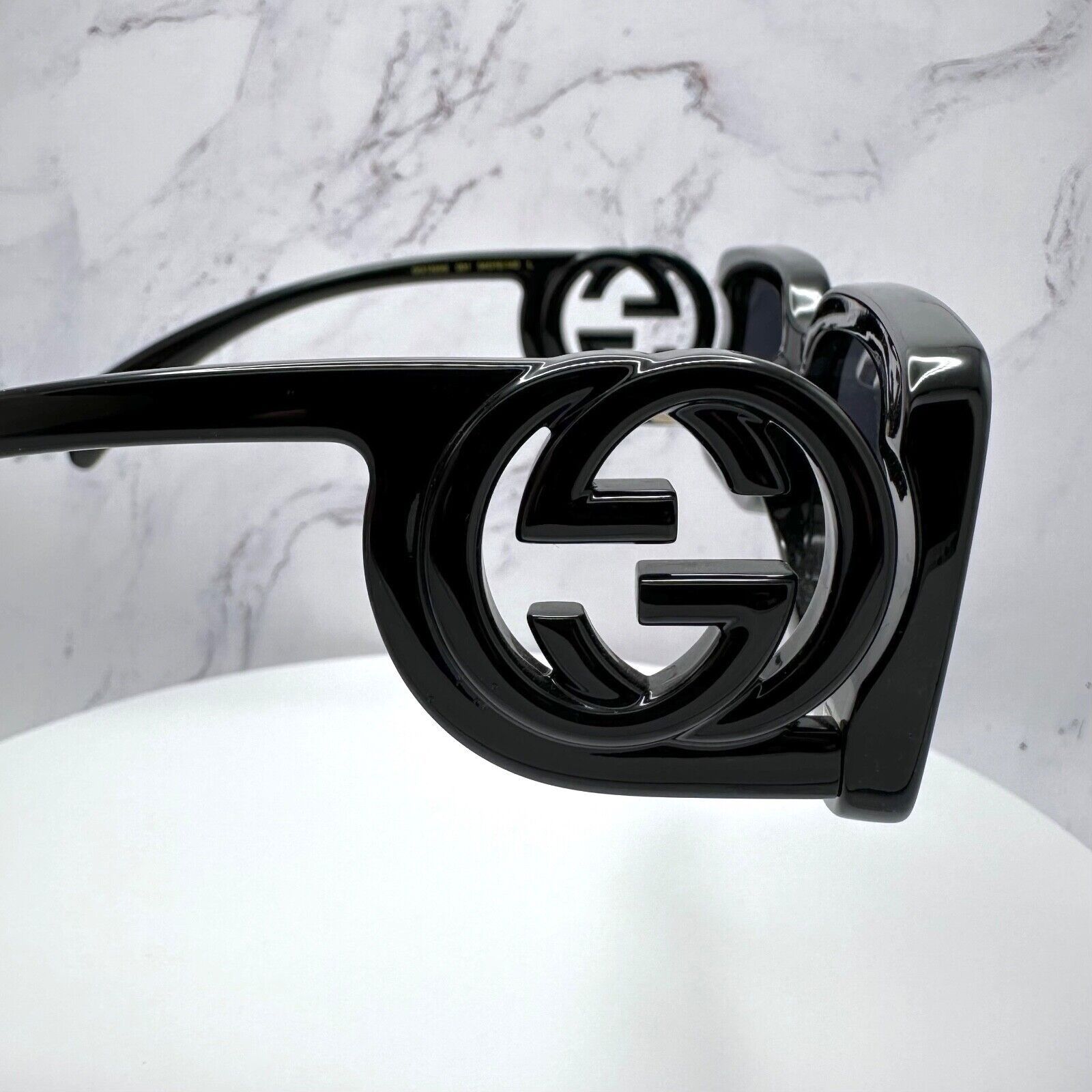 Gucci Gucci Black Sunglasses Square Interlocking GG Logo New Size ONE SIZE - 12 Thumbnail
