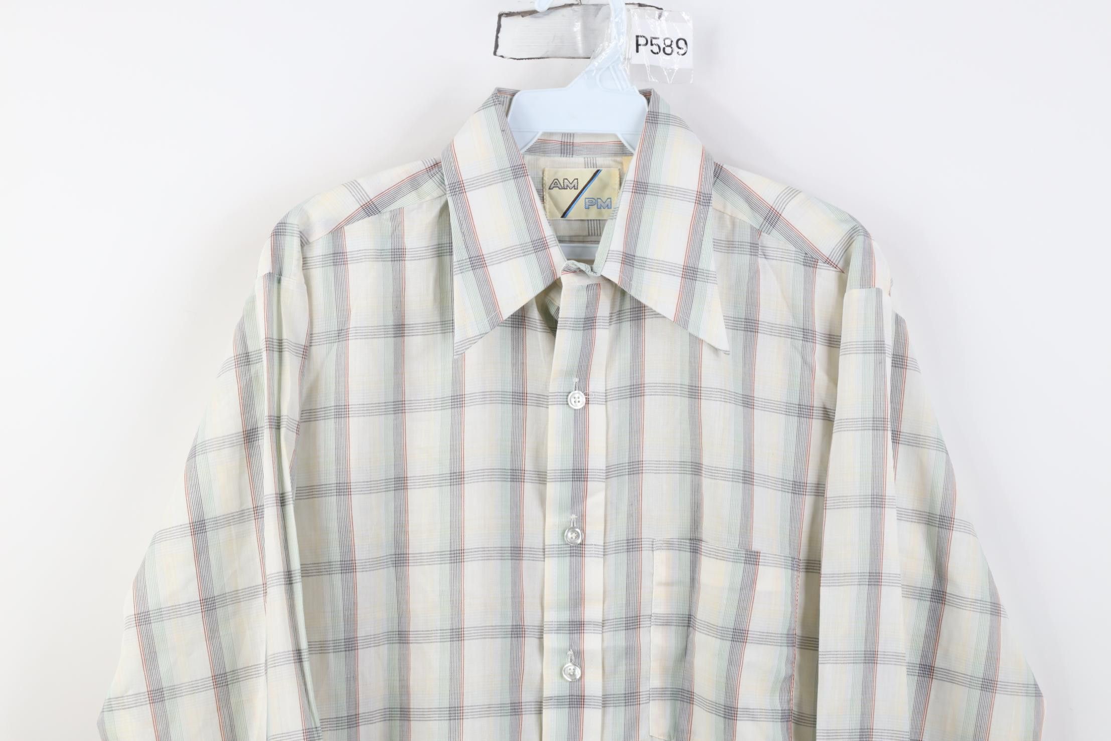 Vintage Vintage 70s Streetwear Rainbow Dagger Collar Button Shirt Size US M / EU 48-50 / 2 - 2 Thumbnail