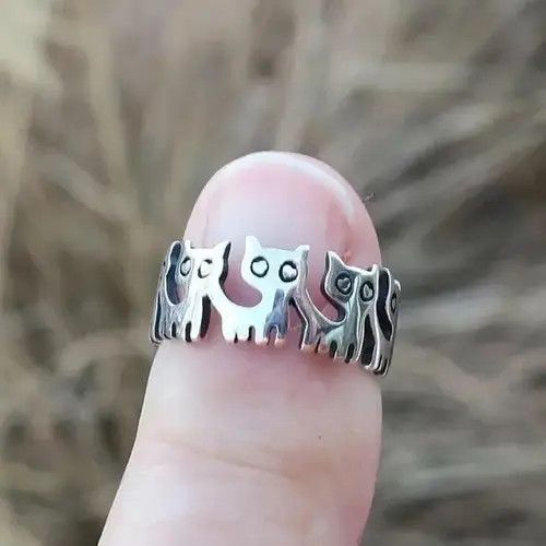 Jewelry × Vintage Pet Kitten Rings 6 7 8 9 10 Size ONE SIZE - 2 Thumbnail