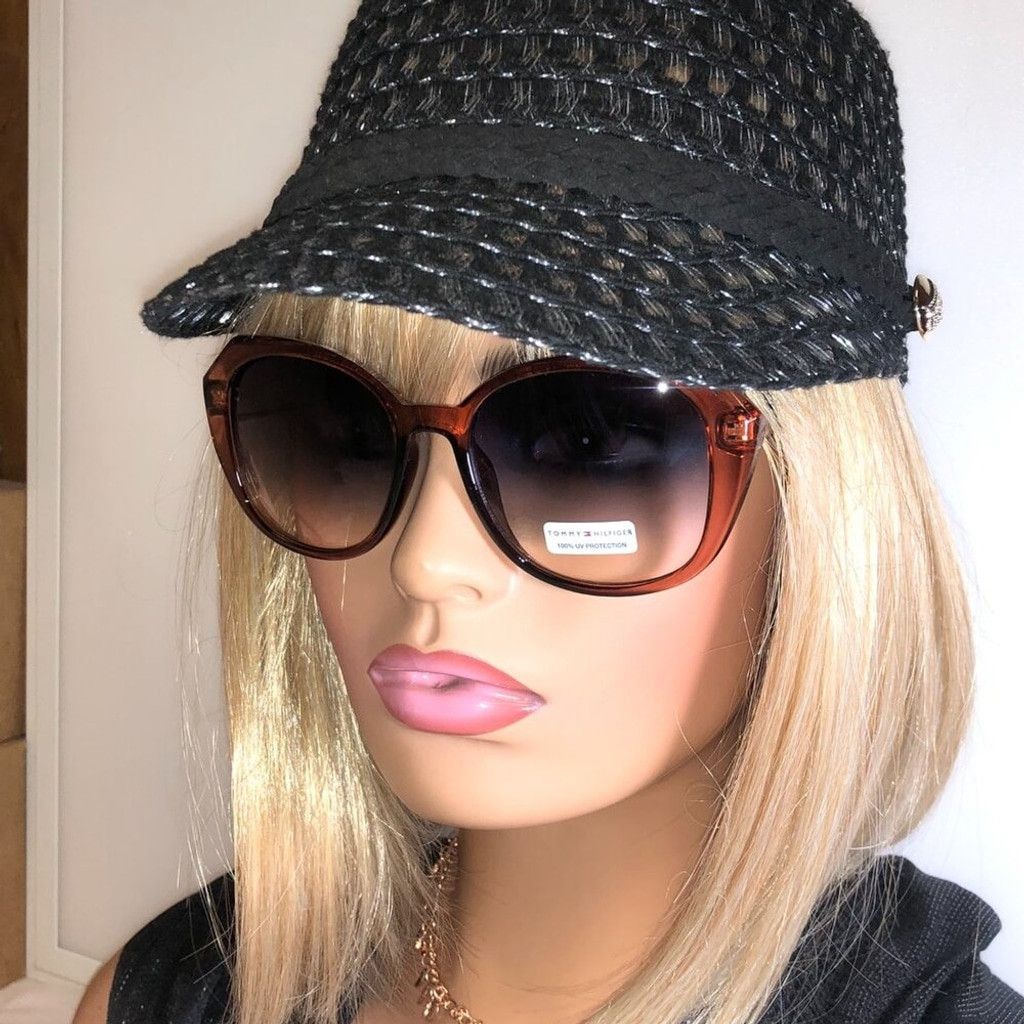 Tommy Hilfiger Tommy Hilfiger Oversized Brown Sunglasses Size ONE SIZE - 1 Thumbnail