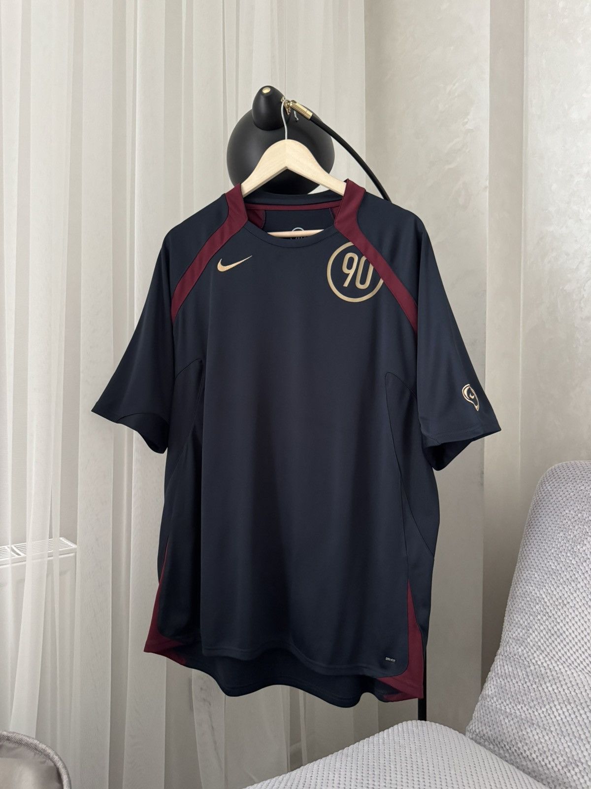 Nike Nike Total 90 Vintage Drill Swoosh UK Blockcore Jersey Tee Size US XL / EU 56 / 4 - 1 Thumbnail