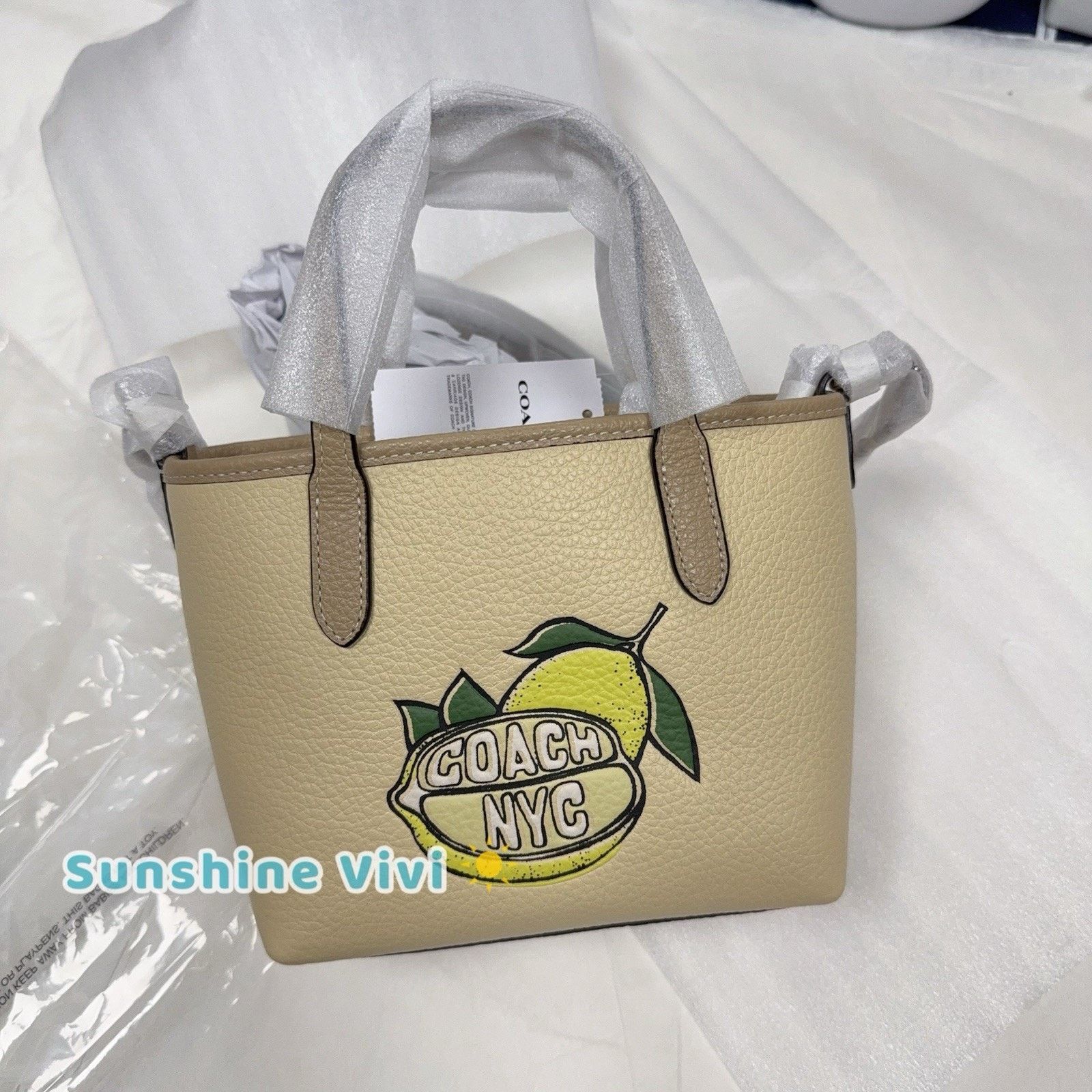 Coach NWT Limited Coach City Mini Tote Bag Leather CAK22 LEMON Size ONE SIZE - 1 Thumbnail
