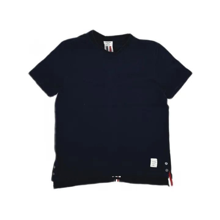 Thom Browne Thom Browne Navy Stripe Cotton Crew Neck T-Shirt -2507 Size US S / EU 44-46 / 1 - 8 Thumbnail