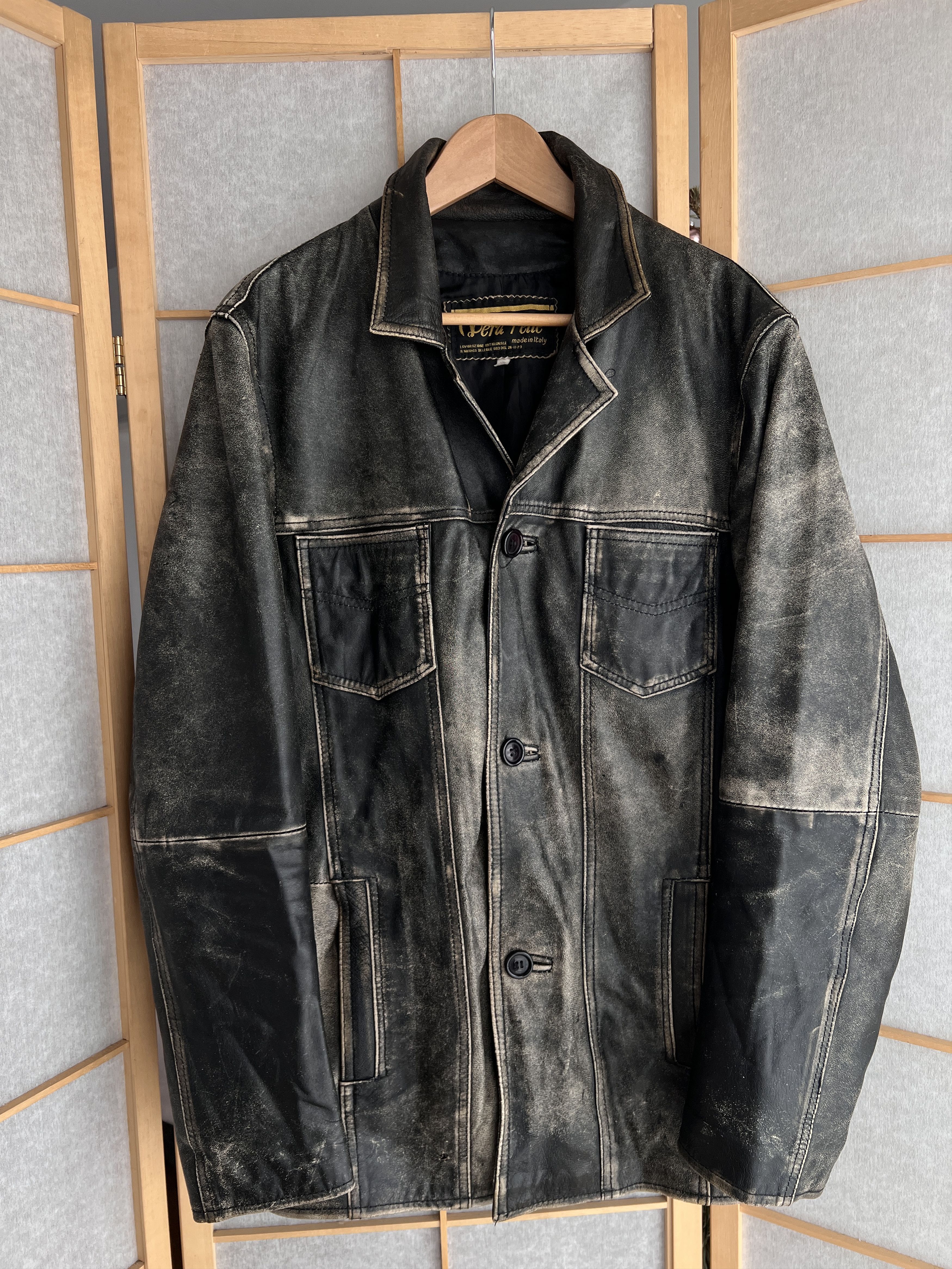 If Six Was Nine Diesel style true faded leather Jacket washed Vintage opium Size US M / EU 48-50 / 2 - 18 Thumbnail
