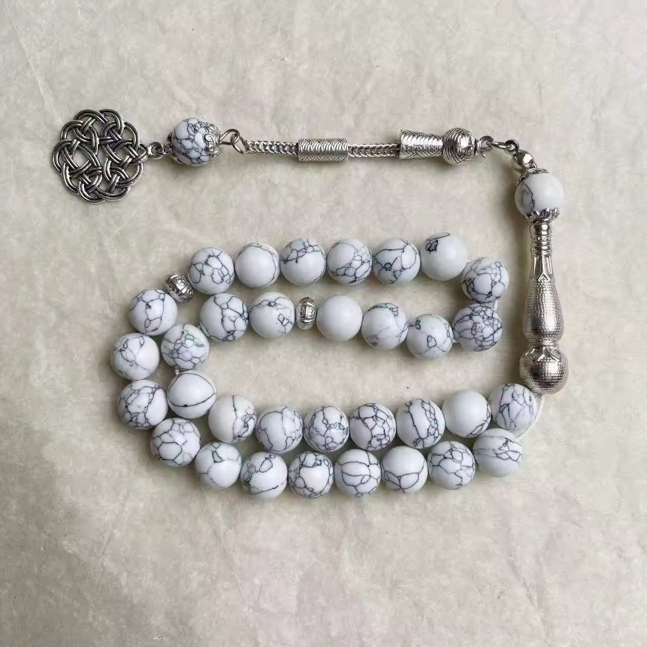 Handmade 10mm 33pcs Natural Stone Prayer Beads Size ONE SIZE - 1 Thumbnail