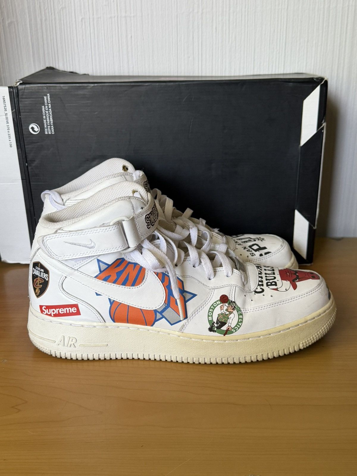 NBA × Nike × Supreme Nike Air Force 1 Mid Supreme NBA white Size US 12 / EU 45 - 6 Thumbnail