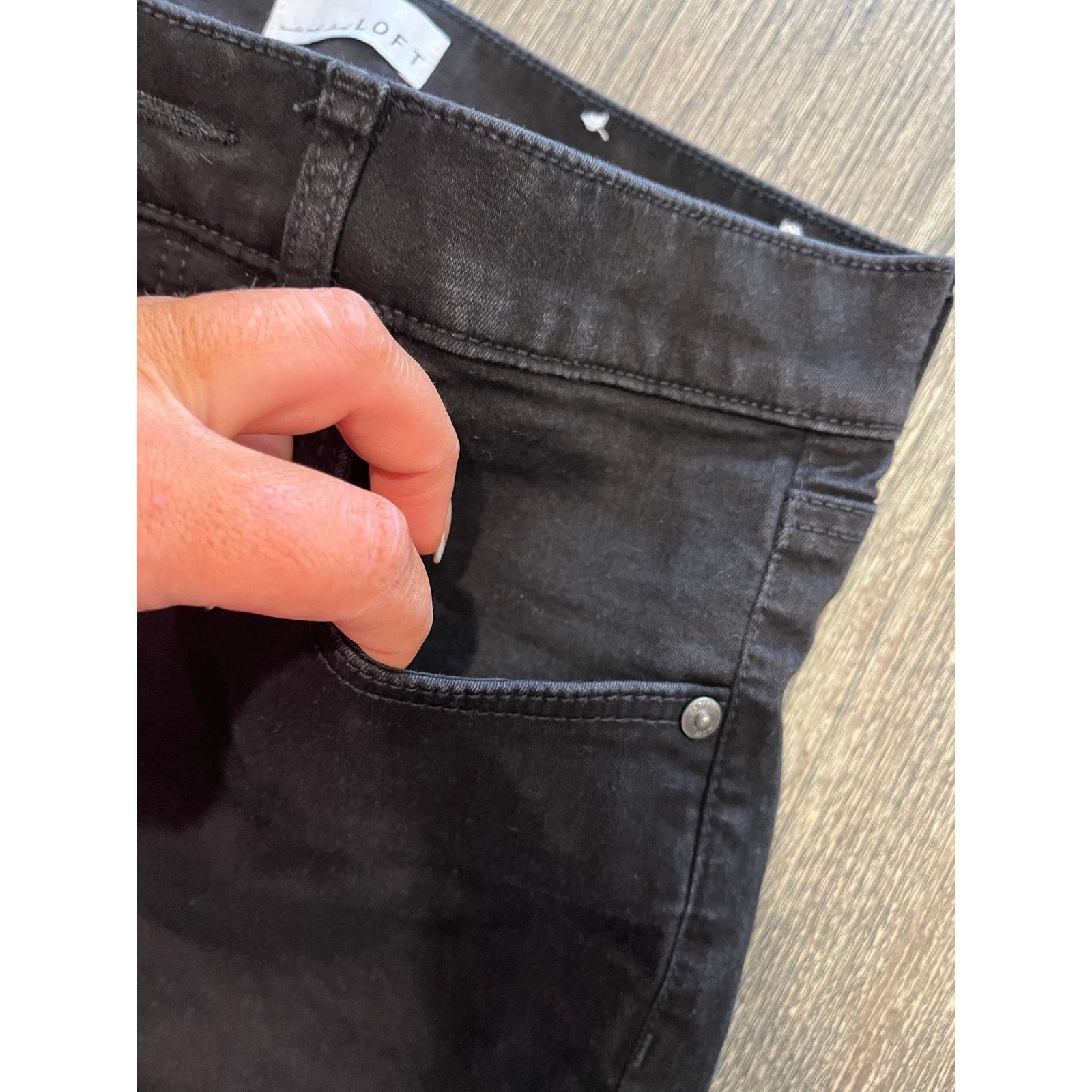 Loft LOFT Modern Skinny Jeans Mid Rise Denim Black Size 27/4 Size 27" / US 4 / IT 40 - 5 Thumbnail