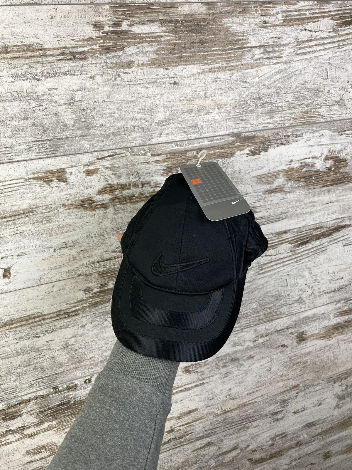 Nike × Vintage Mens Vintage New Nike cap swoosh black hats streetwear rare Size ONE SIZE - 1 Thumbnail