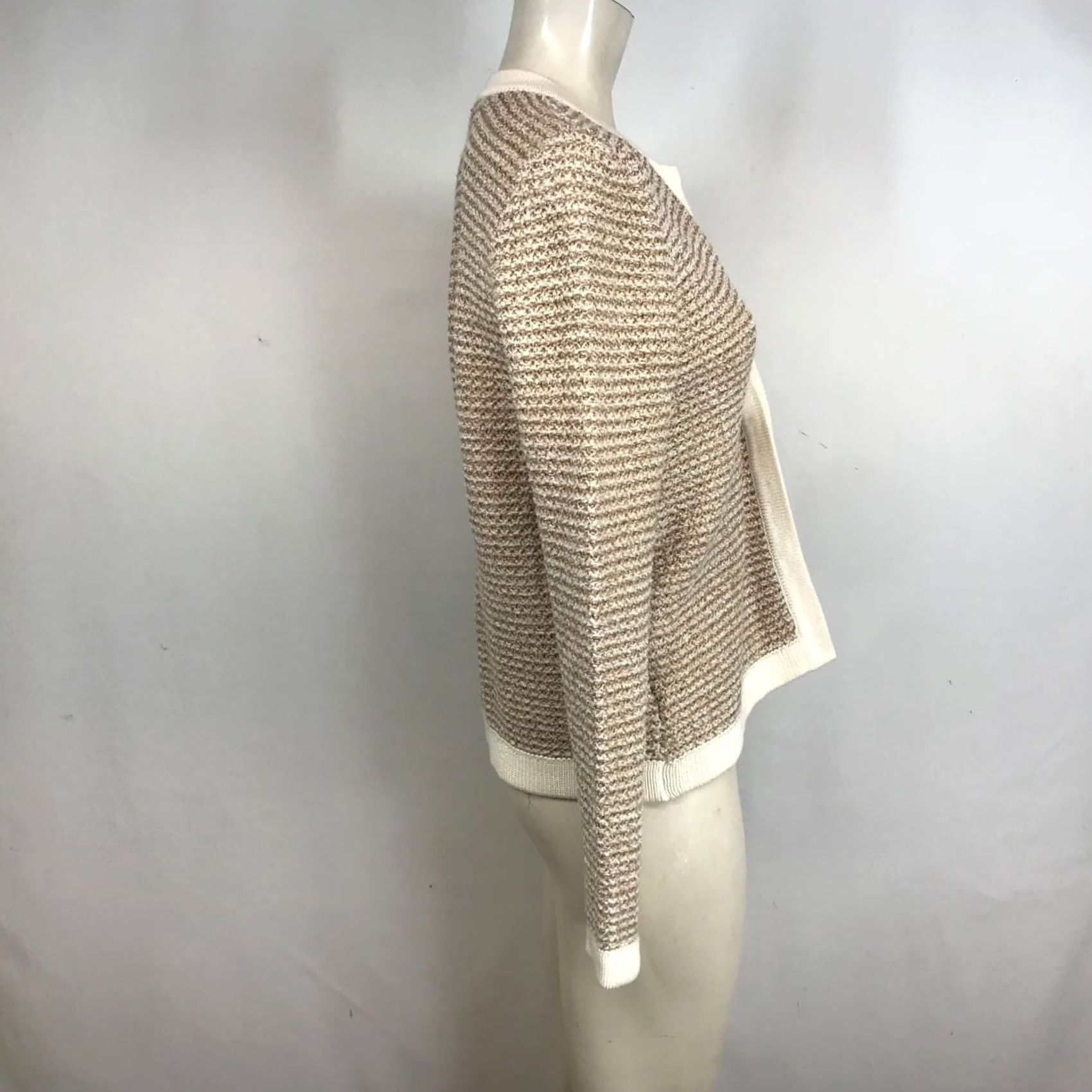 Loft LOFT - WOMEN'S MEDIUM - TAN LONG SLEEVE OPEN FRONT CARDIGAN Size M / US 6-8 / IT 42-44 - 4 Thumbnail