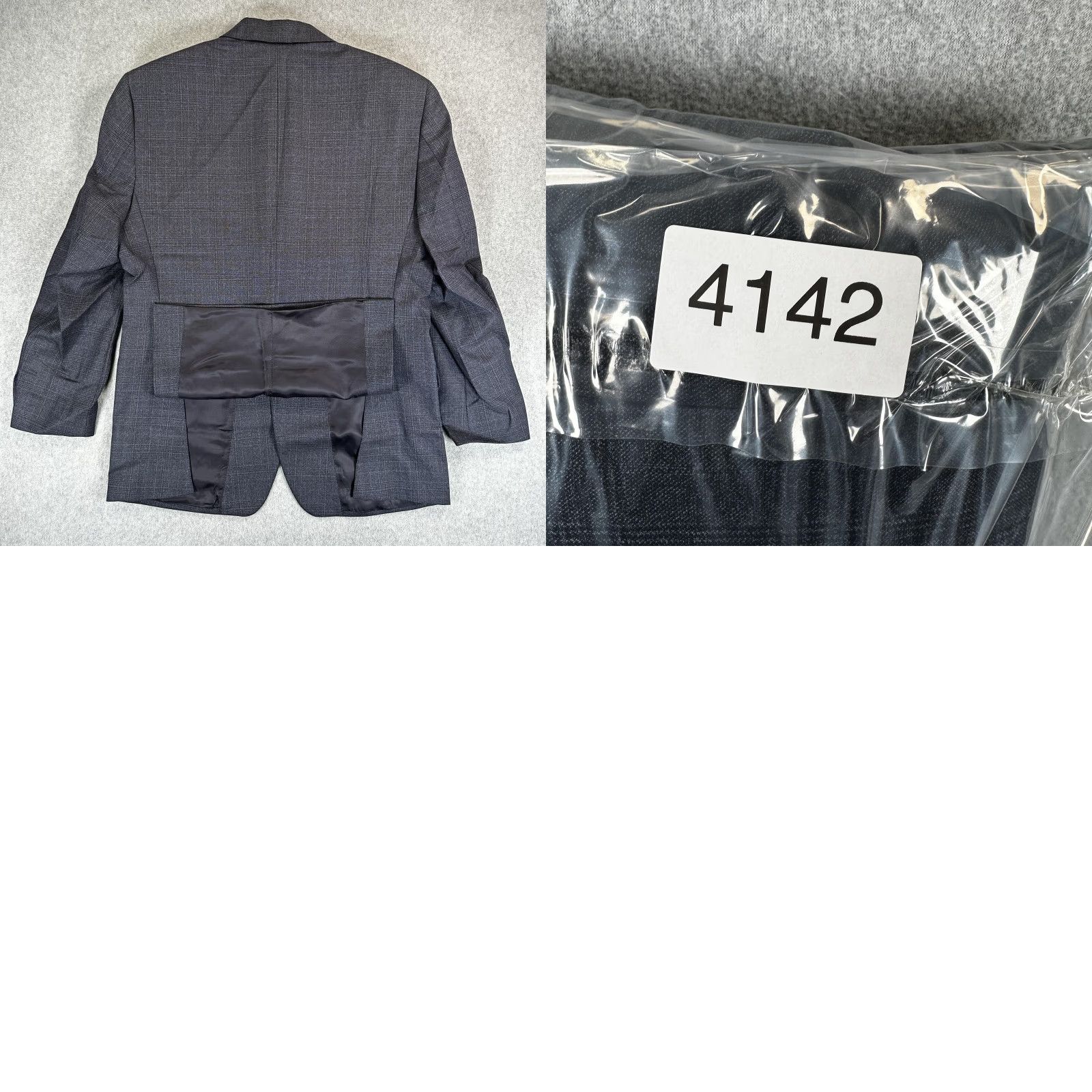 Jos. A. Bank Jos. A. Bank Sport Coat Mens 43 Gray Plaid Wool Tailored Fit Two Button Size US XS / EU 42 / 0 - 9 Thumbnail
