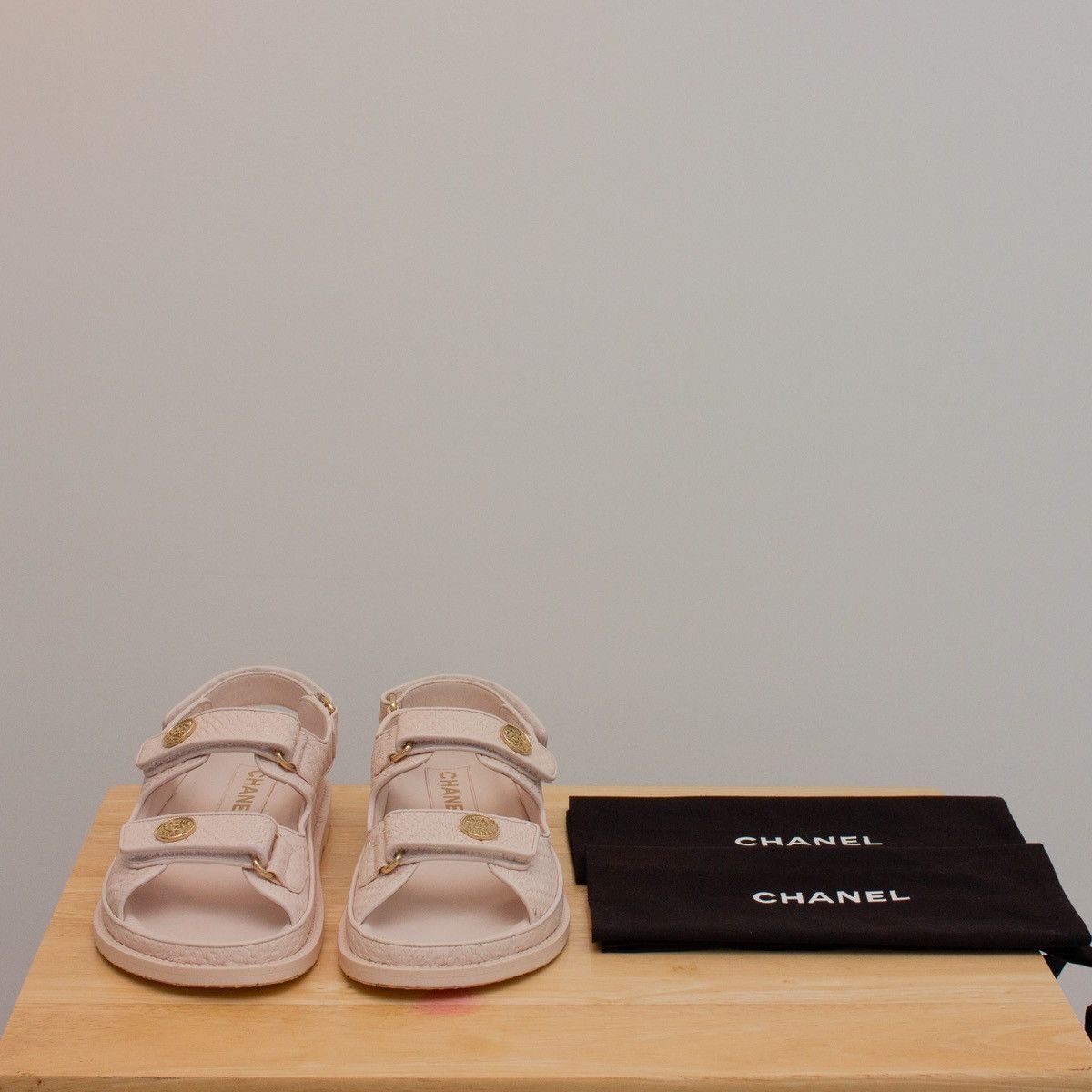 Chanel CHANEL 2022 Calfskin Velcro Dad Medallion Sandals Pink 38.5C Size US 8.5 / IT 38.5 - 10 Thumbnail