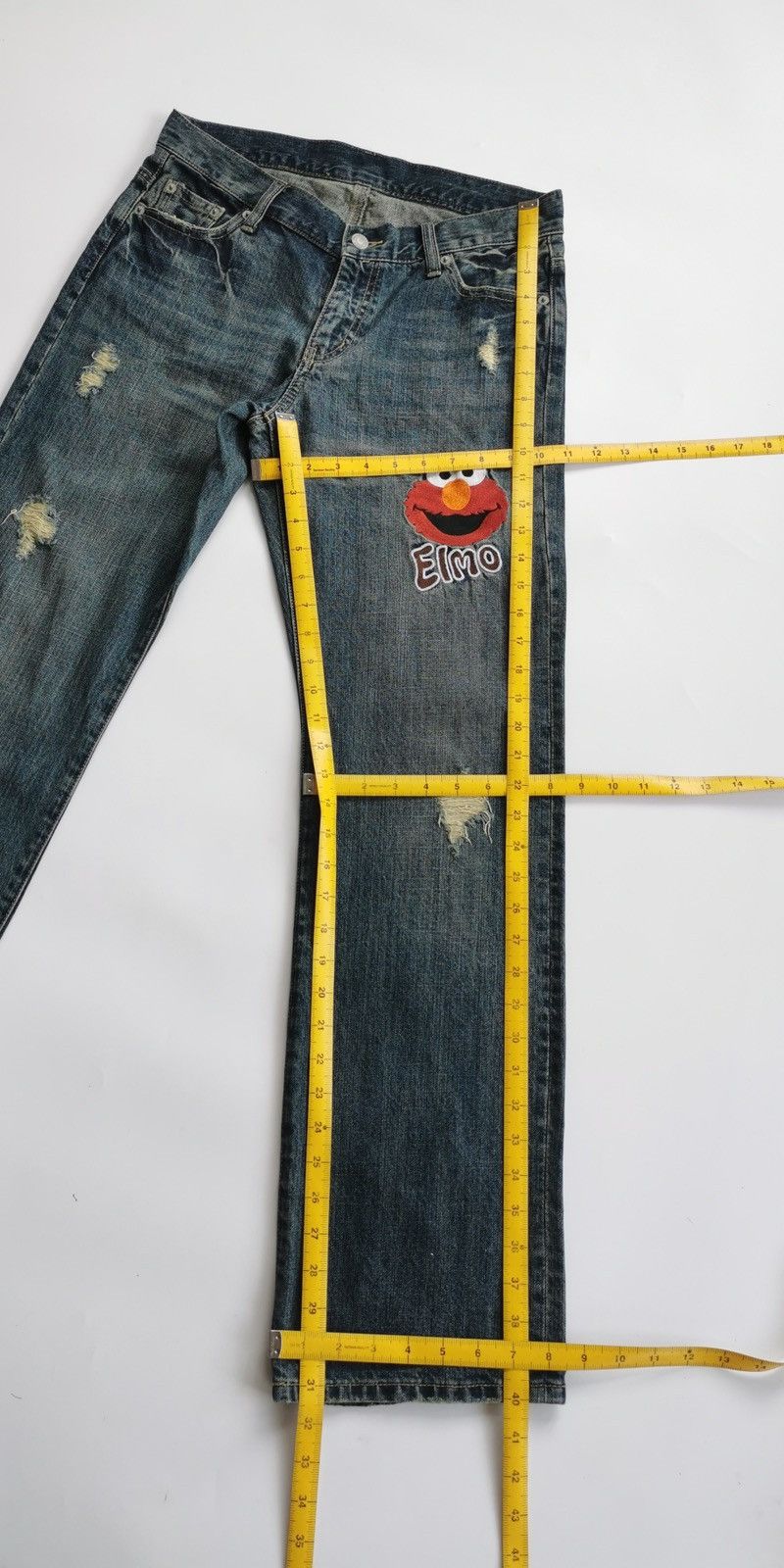 Vintage Vintage Y2K Elmo Sesame Street Denim Jeans Size US 30 / EU 46 - 9 Thumbnail