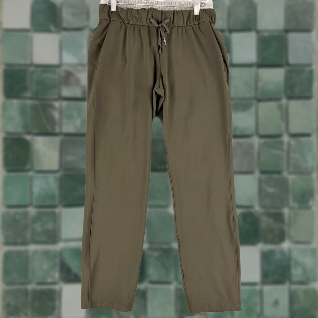 Lululemon Lululemon On The Fly 7/8 Pant Womens 6 Olive Green Luxtreme Drawstring Jogger Size 29" - 1 Thumbnail