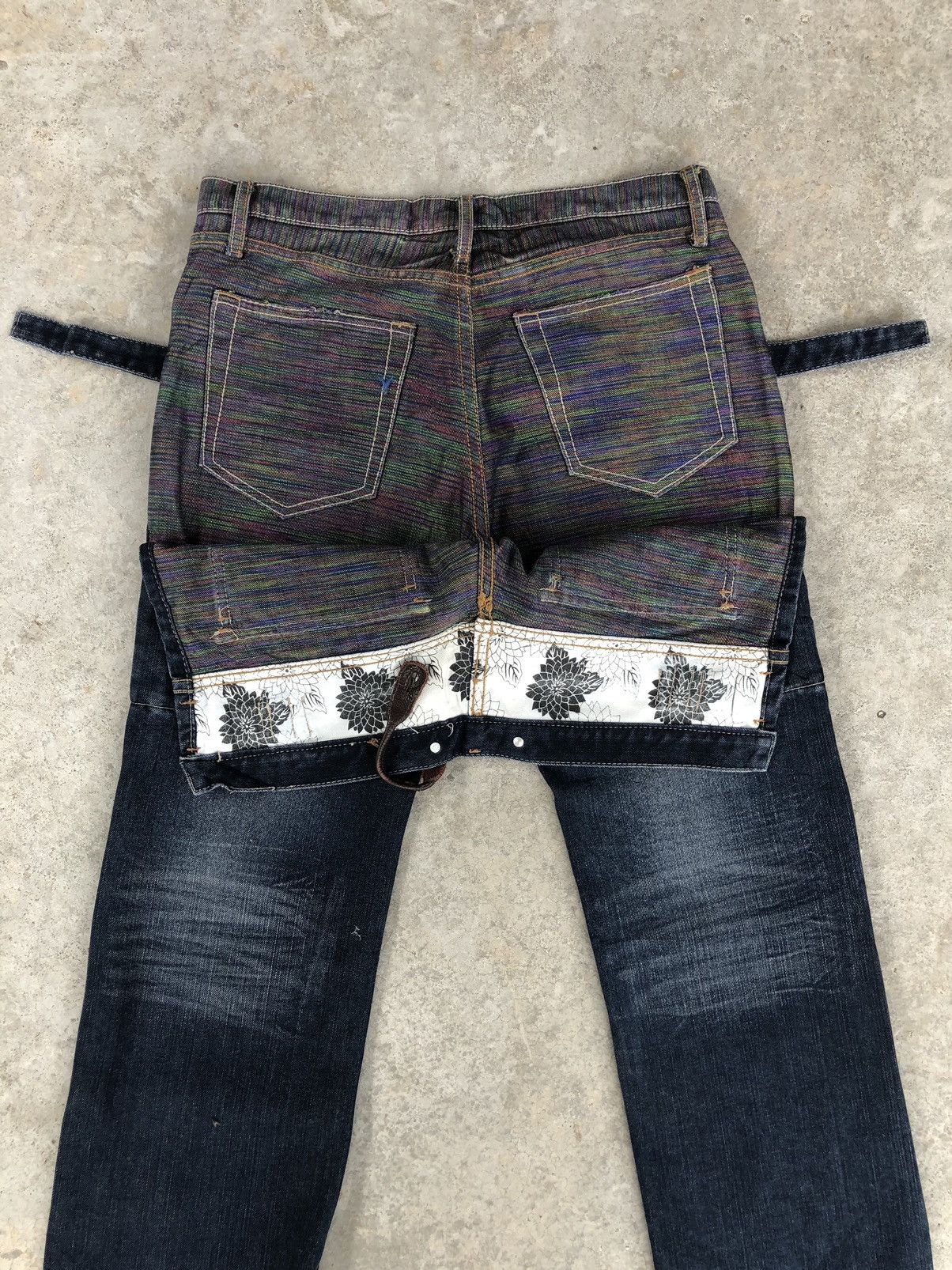 Japanese Brand Japanese Gumu Double Waist Distressed Jeans Size US 33 - 1 Thumbnail