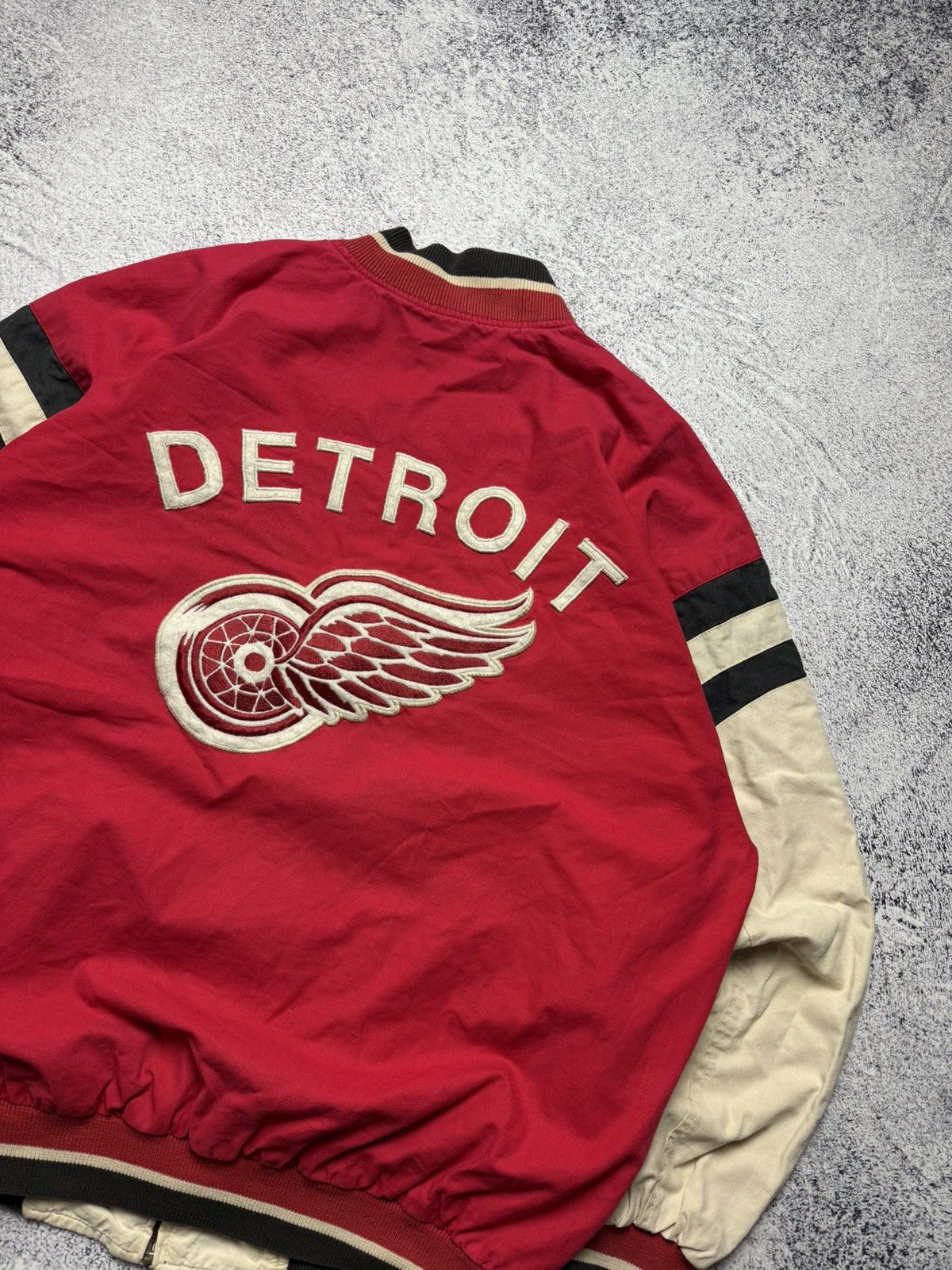 NHL Vintage 90s Mirage NHL Red Wings Detroit Bomber Jacket Rare Size US XL / EU 56 / 4 - 19 Thumbnail