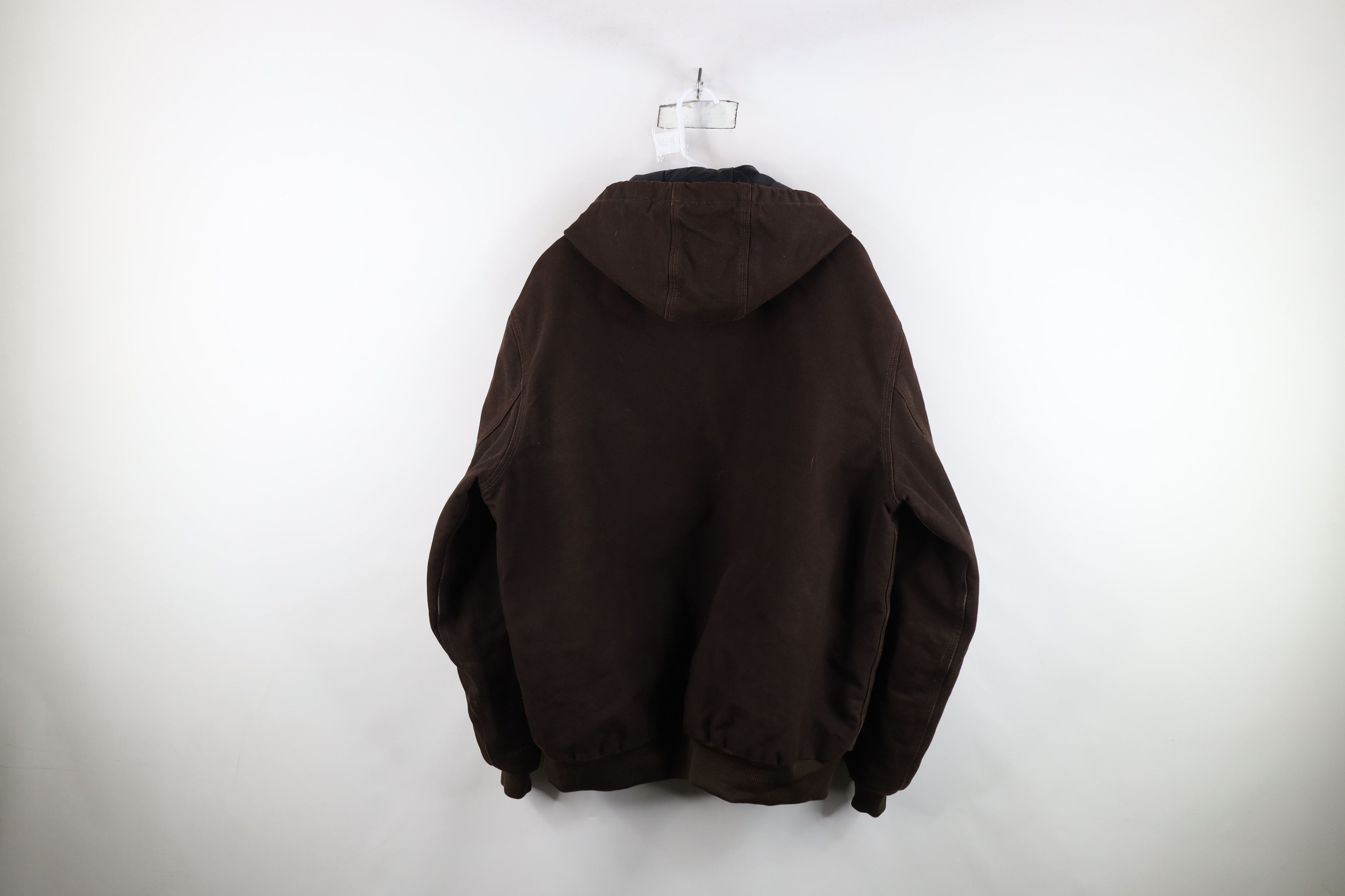 Carhartt Vintage Y2K Carhartt Quilted Canvas Hooded Jacket Dark Brown Size US XL / EU 56 / 4 - 12 Thumbnail