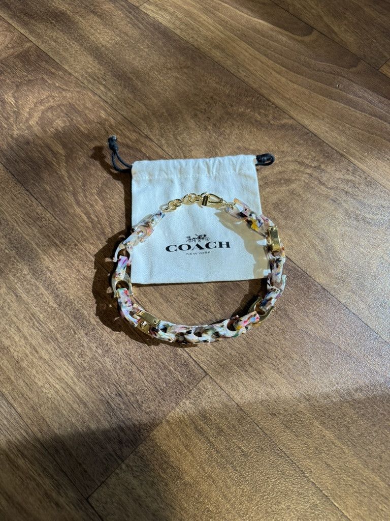 Coach COACH C Link Multicolor Resin Chunky Necklace Gold Tone Size ONE SIZE - 1 Thumbnail