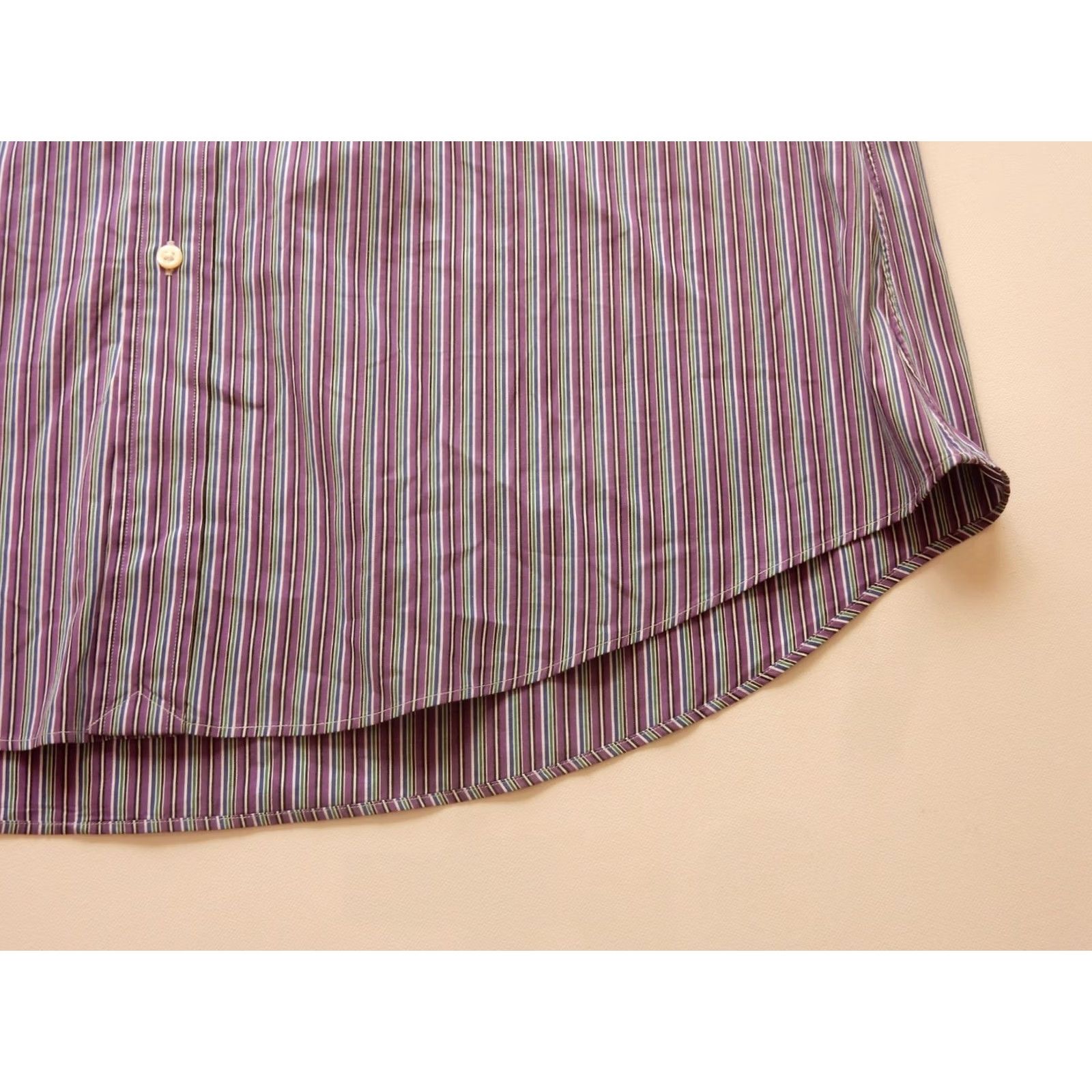 Polo Ralph Lauren Polo Ralph Lauren Shirt Button-Up Long Sleeve 2XL Striped Purple Mens Button-Front Slim Fit Size US XXL / EU 58 / 5 - 3 Thumbnail