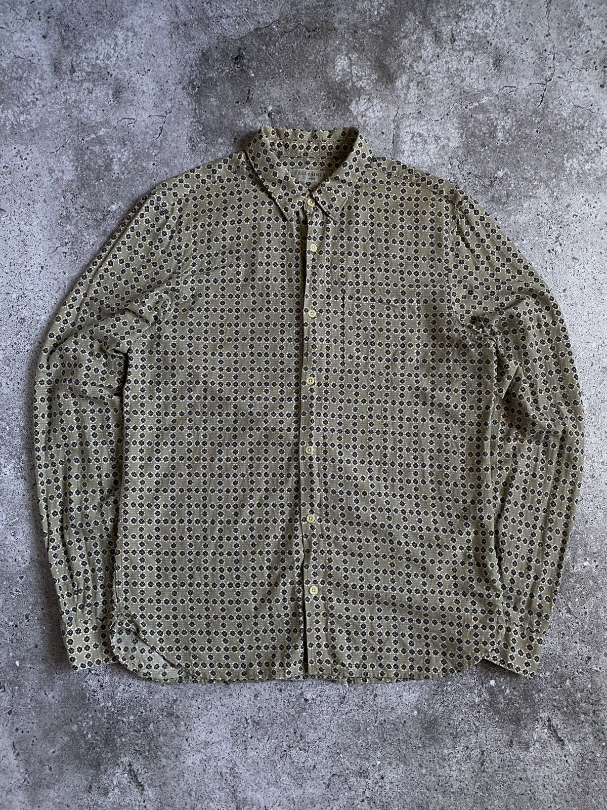 Allsaints × Designer AllSaints Dots Long Sleeve Button Shirt Size L Size US L / EU 52-54 / 3 - 1 Thumbnail